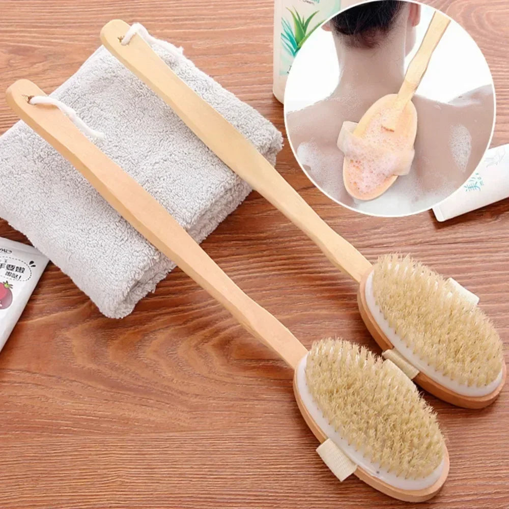 Long Handle Natural Bristle Body Brush