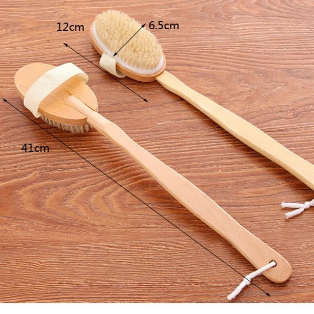 Long Handle Natural Bristle Body Brush