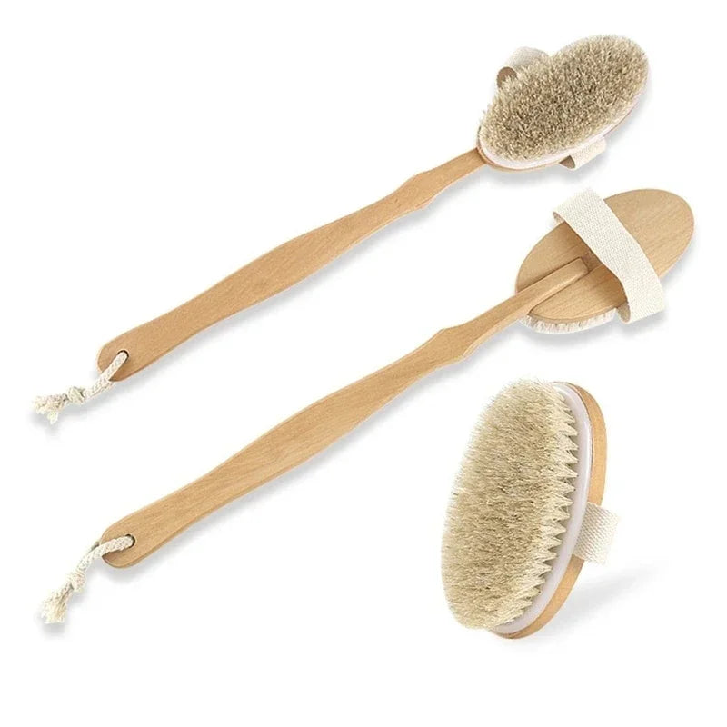 Long Handle Natural Bristle Body Brush