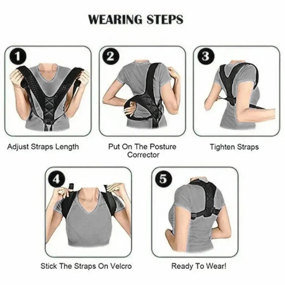 Back Posture Support Belt, Breathable and Adjustable
