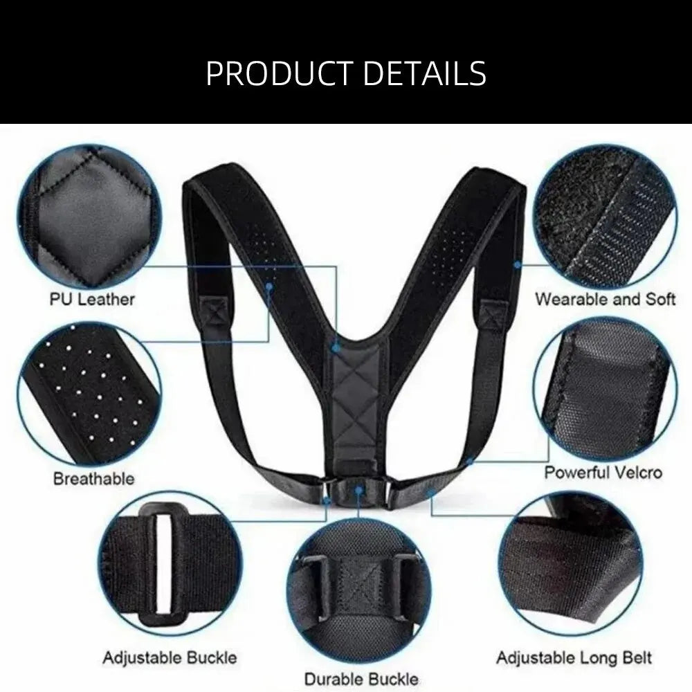 Back Posture Support Belt, Breathable and Adjustable